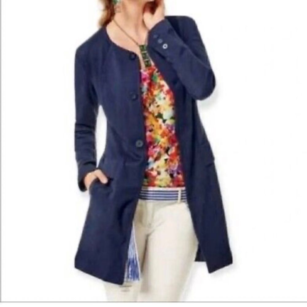 Cabi Lido Navy Blue Button Front Jacket S #5093